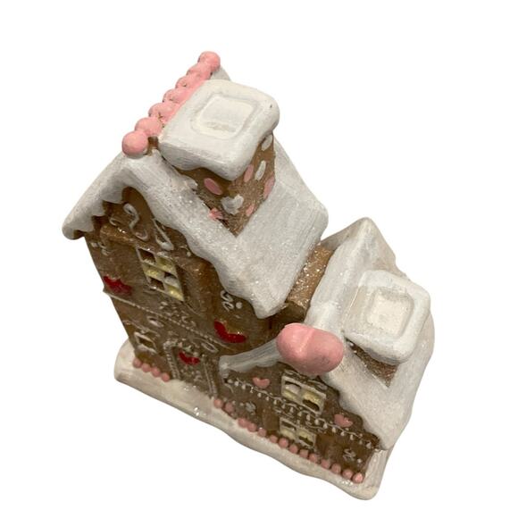 Cupcakes & Cashmere Light Up Gingerbread House Pink Heart Holiday Decor New - Picture 4 of 16